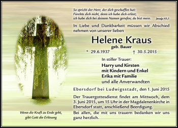 Traueranzeige von Helene Kraus von Neue Presse Coburg