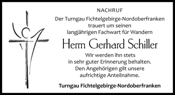 Traueranzeige von Gerhard Schiller von Frankenpost
