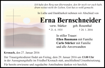 Traueranzeige von Erna Bernschneider von Neue Presse Coburg
