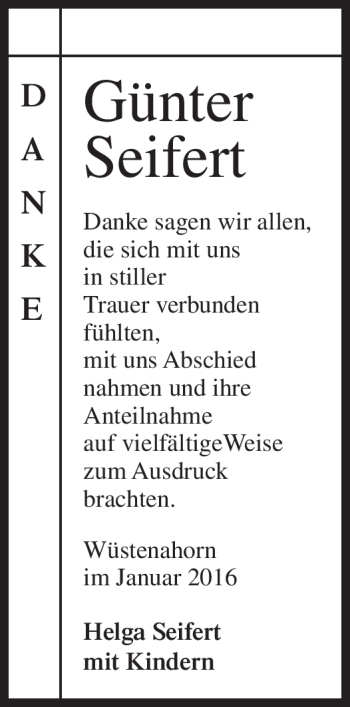 Traueranzeige von Günter Seifert von Neue Presse Coburg