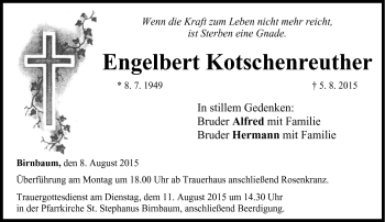 Traueranzeige von Engelbert Kotschenreuther von Neue Presse Coburg