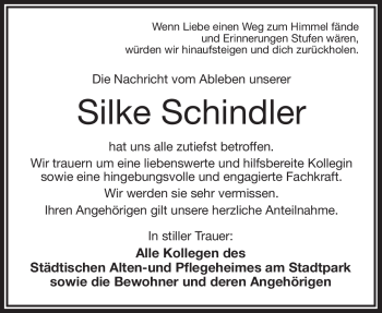 Traueranzeige von Silke Schindler von Frankenpost
