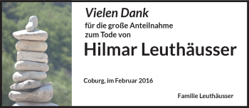 Traueranzeige von Hilmar Leuthäusser von Neue Presse Coburg