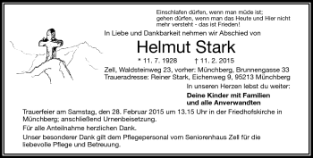 Traueranzeige von Helmut Stark von Frankenpost