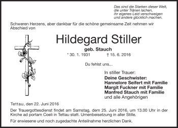 Traueranzeige von Hildegard Stiller von Neue Presse Coburg