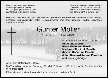 Traueranzeige von Günter Möller von Neue Presse Coburg