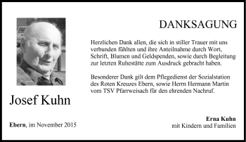 Traueranzeige von Josef Kuhn von Neue Presse Coburg