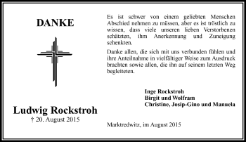 Traueranzeige von Ludwig Rockstroh von Frankenpost