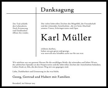 Traueranzeige von Karl Müller von Neue Presse Coburg
