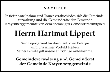 Traueranzeige von Hartmut Lippert von Südthüringer Presse