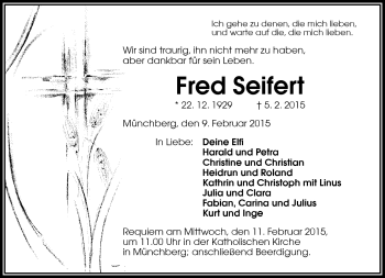 Traueranzeige von Fred Seifert von Frankenpost