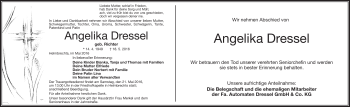 Traueranzeige von Angelika Dressel von Frankenpost