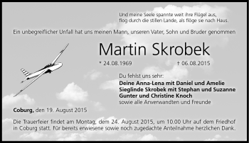 Traueranzeige von Martin Skrobek von Neue Presse Coburg