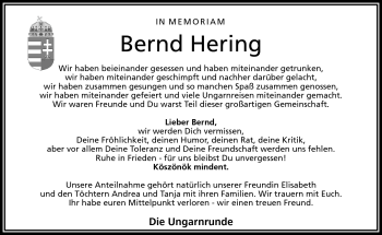 Traueranzeige von Bernd Hering von Frankenpost