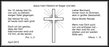 Traueranzeige von Bernhard  von Frankenpost