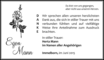 Traueranzeige von Egon Mann von Südthüringer Presse
