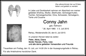 Traueranzeige von Conny Jahn von Frankenpost