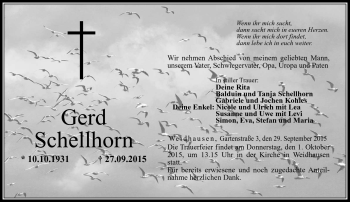 Traueranzeige von Gerd Schellhorn von Neue Presse Coburg