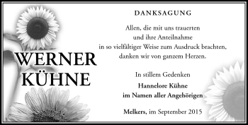 Traueranzeige von Werner Kühne von Südthüringer Presse