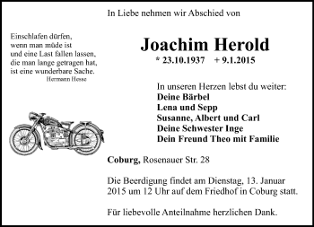 Traueranzeige von Joachim Herold von 23048