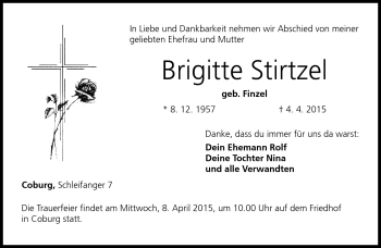 Traueranzeige von Brigitte Stirtzel von Neue Presse Coburg
