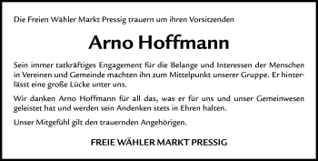 Traueranzeige von Arno Hoffmann von Neue Presse Coburg