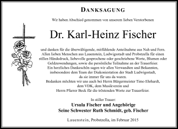 Traueranzeige von Karl-Heinz Fischer von Neue Presse Coburg