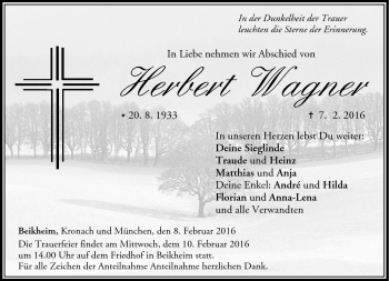 Traueranzeige von Herbert Wagner von Neue Presse Coburg