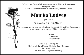 Traueranzeige von Monika Ludwig von Frankenpost