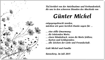 Traueranzeige von Günter Michel von Südthüringer Presse