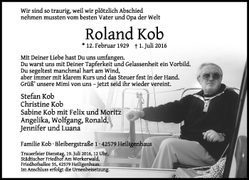 Traueranzeige von Roland Kob von Südthüringer Presse