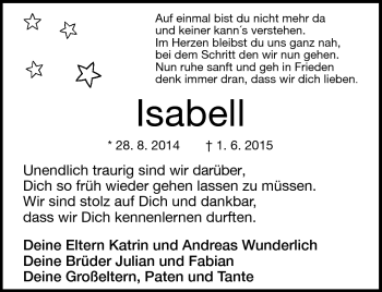Traueranzeige von Isabell  von Frankenpost