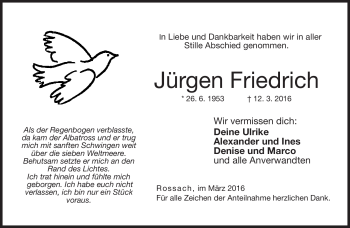 Traueranzeige von Jürgen Friedrich von Neue Presse Coburg