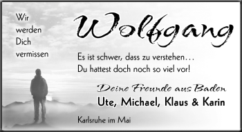 Traueranzeige von Wolfgang  von Südthüringer Presse