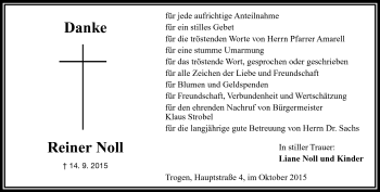 Traueranzeige von Reiner Noll von Frankenpost