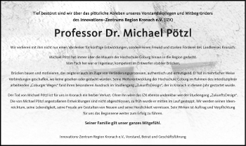 Traueranzeige von Michael Pötzl von Neue Presse Coburg