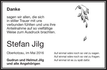 Traueranzeige von Stefan Jilg von Frankenpost