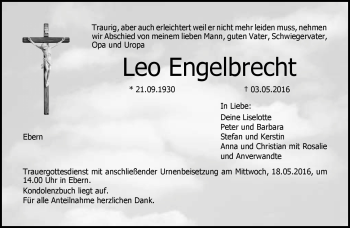 Traueranzeige von Leo Engebrecht von Neue Presse Coburg