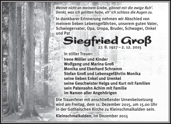 Traueranzeige von Groß Groß von Südthüringer Presse