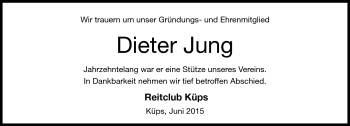 Traueranzeige von Dieter Jung von Neue Presse Coburg
