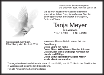 Traueranzeige von Tanja Meyer von Frankenpost