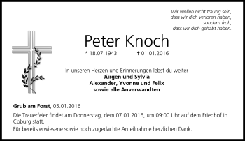 Traueranzeige von Peter Knoch von Neue Presse Coburg
