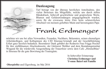 Traueranzeige von Frank Erdmenger von Südthüringer Presse