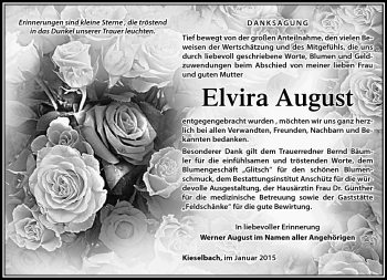 Traueranzeige von Elvira August von Südthüringer Presse