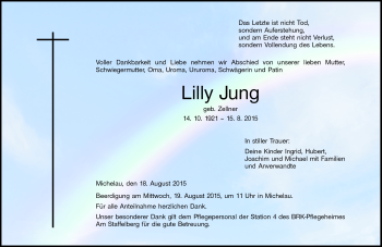 Traueranzeige von Lilly Jung von Neue Presse Coburg