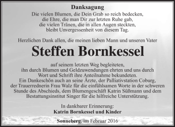 Traueranzeige von Steffen Bornkessel von Südthüringer Presse