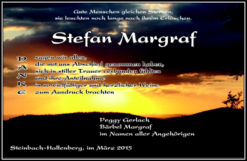 Traueranzeige von Stefan Markgraf von Südthüringer Presse