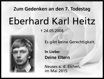 Traueranzeige von Eberhard Karl Heitz von Neue Presse Coburg