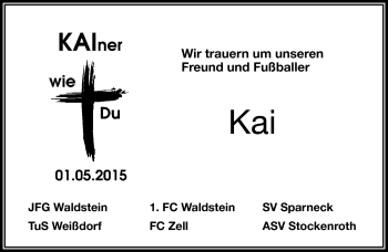 Traueranzeige von Kai Ostermann von Frankenpost