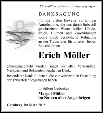 Traueranzeige von Erich Möller von Südthüringer Presse